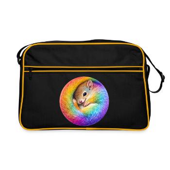 Rainbow Squirrel - Retro Bag - black/gold - Front