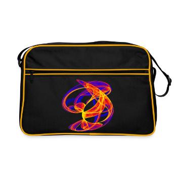 Feuerbahn – Chaos Kunst - Retro Tasche - Schwarz/Gold - Vorne