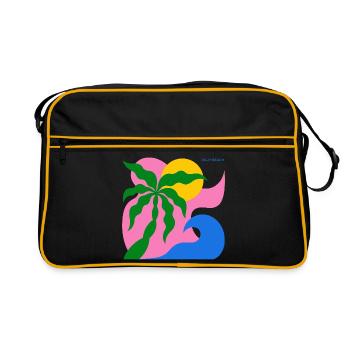 Palmier abstrait & soleil : design estival - Sac Retro - noir/or - Devant