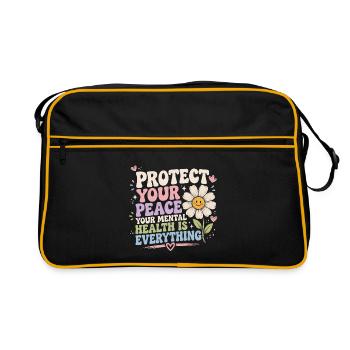 Protégez votre paix : la santé est tout - Sac Retro - noir/or - Devant