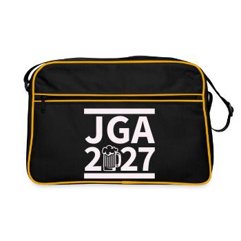 Conception de la célébration de la bière pour la fête de garçon 2027 - Sac Retro - noir/or - Devant