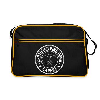 Table Tennis Table Tennis Players Ping Pong Gifts - Retro Bag - black/gold - Front