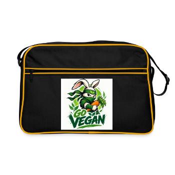Devenez végétalien - Sac Retro - noir/or - Devant