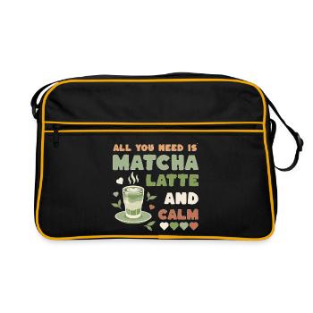 Matcha Latte Calm Design - Sac Retro - noir/or - Devant