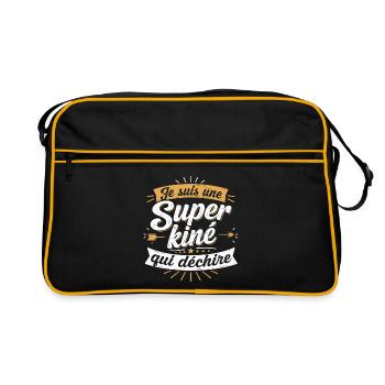 Je suis une Super kiné qui déchire - Sac Retro - noir/or - Devant