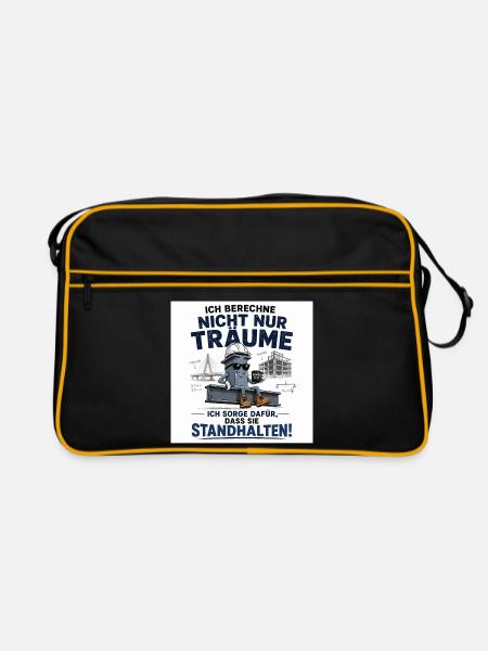 Ich berechne mehr als Träume - Retro Tasche - Schwarz/Gold