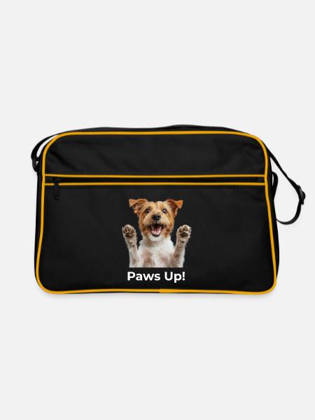 Paws Up! – Lustiger Hund im Comic‑Look - Retro Tasche - Schwarz/Gold