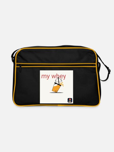 Mein Whey Shake - Retro Tasche - Schwarz/Gold