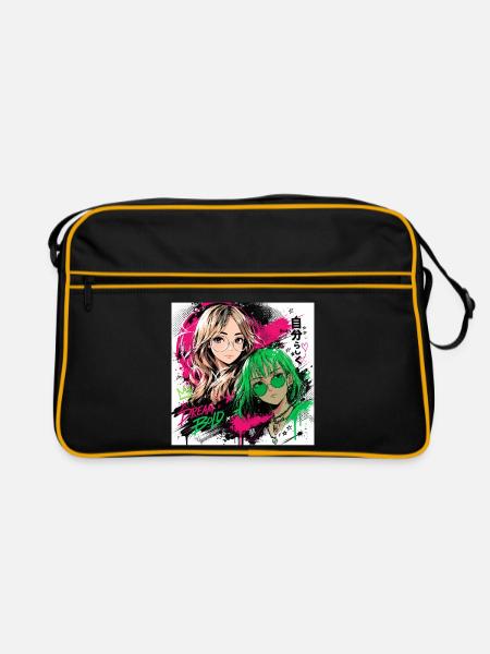 Neonträume Mutig Duo - Retro Tasche - Schwarz/Gold