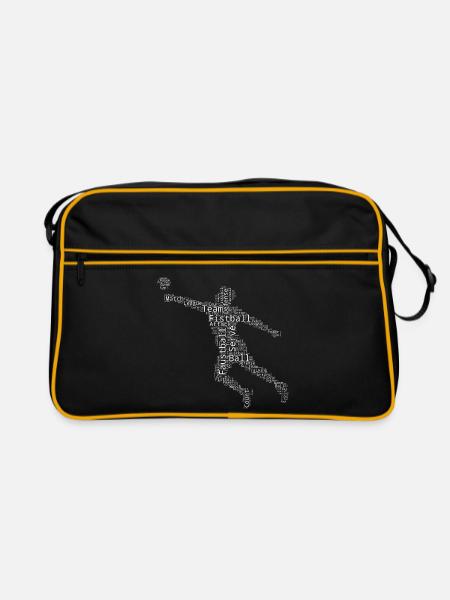 Faustballspielen Geschenk für ein Faustballspieler - Retro Tasche - Schwarz/Gold