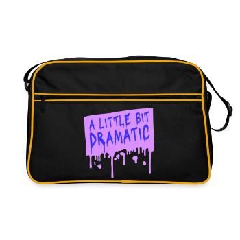 A Little Bit Dramatic Drama Queen Spruch Logo Text - Retro Tasche - Schwarz/Gold - Vorne