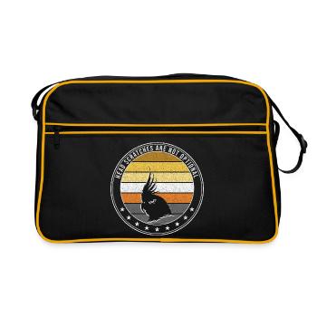 Nymphensittich - Head Scratches Are Not Optional - Retro Tasche - Schwarz/Gold - Vorne
