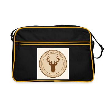 Adventure Outdoor Deer Head - Vintage Hunting Badg - Retro Tasche - Schwarz/Gold - Vorne