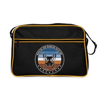 Australian Cattle Dog - Working Dog Working Overti - Retro Tasche - Schwarz/Gold - Vorne