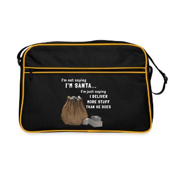 Not saying I'm Santa - Paketbote an Weihnachten - Retro Tasche - Schwarz/Gold - Vorne