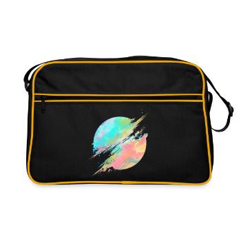 Pastel Rainbow Abstract Splash - Retro Tasche - Schwarz/Gold - Vorne
