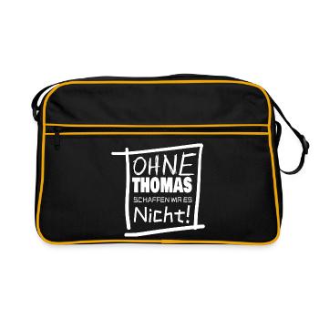 Vorname thomas - Retro Tasche - Schwarz/Gold - Vorne