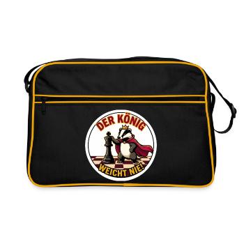 Der König weicht nie Dachs König Motiv - Retro Tasche - Schwarz/Gold - Vorne