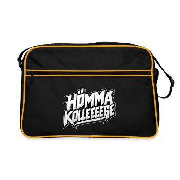 Hömma Kolleeeeege – Lustiger Ruhrpott Spruch - Retro Tasche - Schwarz/Gold - Vorne