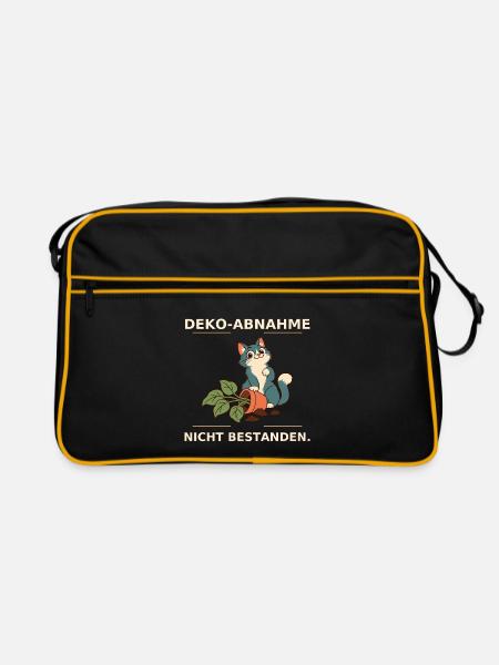 Dekoabnahme Nicht Bestanden Katze - Retro Tasche - Schwarz/Gold