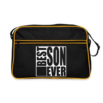 Bester Sohn Geschenk - Retro Tasche - Schwarz/Gold - Vorne
