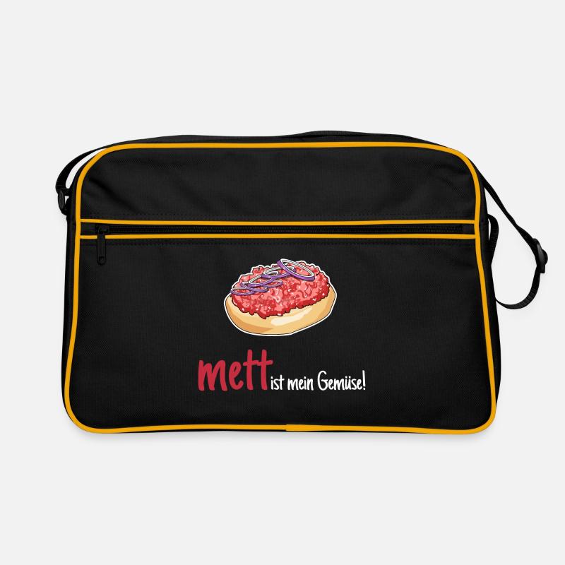 Mett Mettbrötchen Hackfleisch Lustig Geschenk Retro Tasche