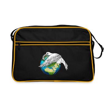 The Dove of Peace Weeps and Holds the Earth - Retro Bag - black/gold - Front