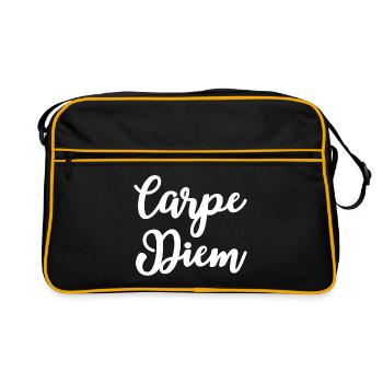 Carpe Diem Latin Saisir le jour - Sac Retro - noir/or - Devant