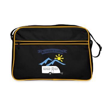 caravan is calling - Retro Bag - black/gold - Front