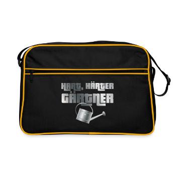 Hart, härter, Gärtner - Retro Tasche - Schwarz/Gold - Vorne