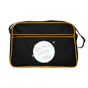 Vous êtes un bébé gagnant - Sac Retro - noir/or - Devant