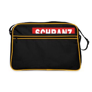 Schranz - Electro Dance Music Techno - Retro Bag - black/gold - Front
