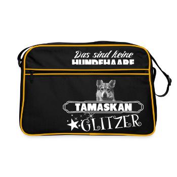 TAMASKAN GLITZER - Retro Tasche - Schwarz/Gold - Vorne