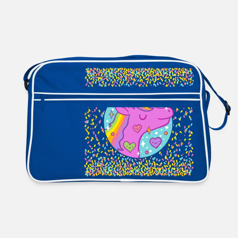 Einhorn im Glitzer Retro Tasche