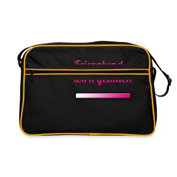 Feierabend wird geladen - Retro Tasche - Schwarz/Gold - Vorne