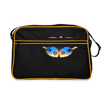 fleurs papillon papillon fleurs - Sac Retro - noir/or - Devant