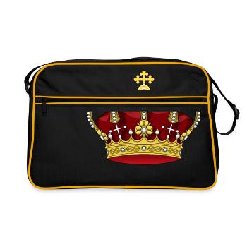 roi couronne royale couronne tour du château château burg1 - Sac Retro - noir/or - Devant