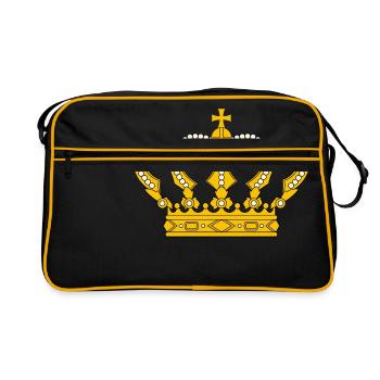 roi couronne royale couronne tour du château château burg1 - Sac Retro - noir/or - Devant