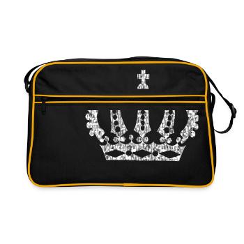 roi couronne royale couronne tour du château château burg2 - Sac Retro - noir/or - Devant