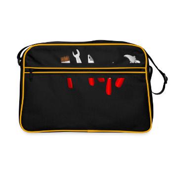 tool tools brush hammer screwdriver pliers - Retro Bag - black/gold - Front