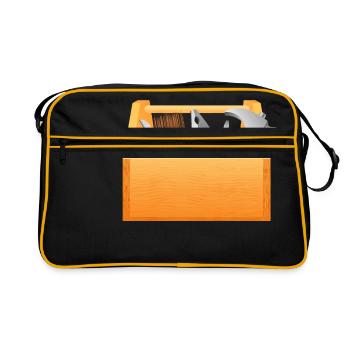 Pince marteau boîte à outils boîte à outils à vis traction - Sac Retro - noir/or - Devant