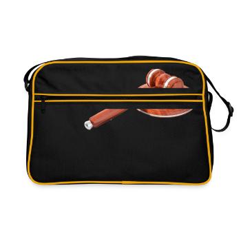 rechtsanwalt anwalt lawyer judge richter law justi - Retro Tasche - Schwarz/Gold - Vorne