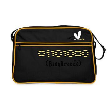 code binaire informatique cadeau de miel d'abeille - Sac Retro - noir/or - Devant