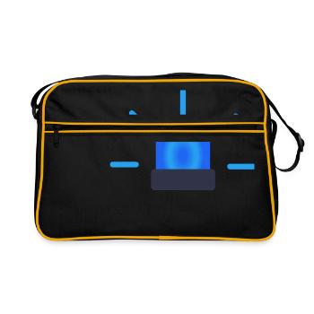 Blaulicht Martinshorn Polizei Feuerwehr - Retro Tasche - Schwarz/Gold - Vorne