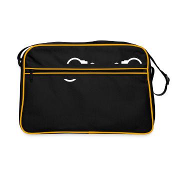 Handfesseln Handschellen Hanschelle Polizei - Retro Tasche - Schwarz/Gold - Vorne
