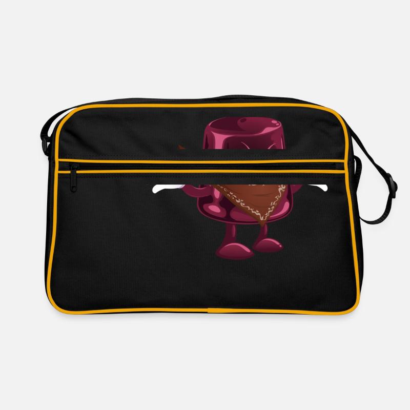 Ein Eimer mit Armen und Beinen - Retro Tasche - Schwarz/Gold