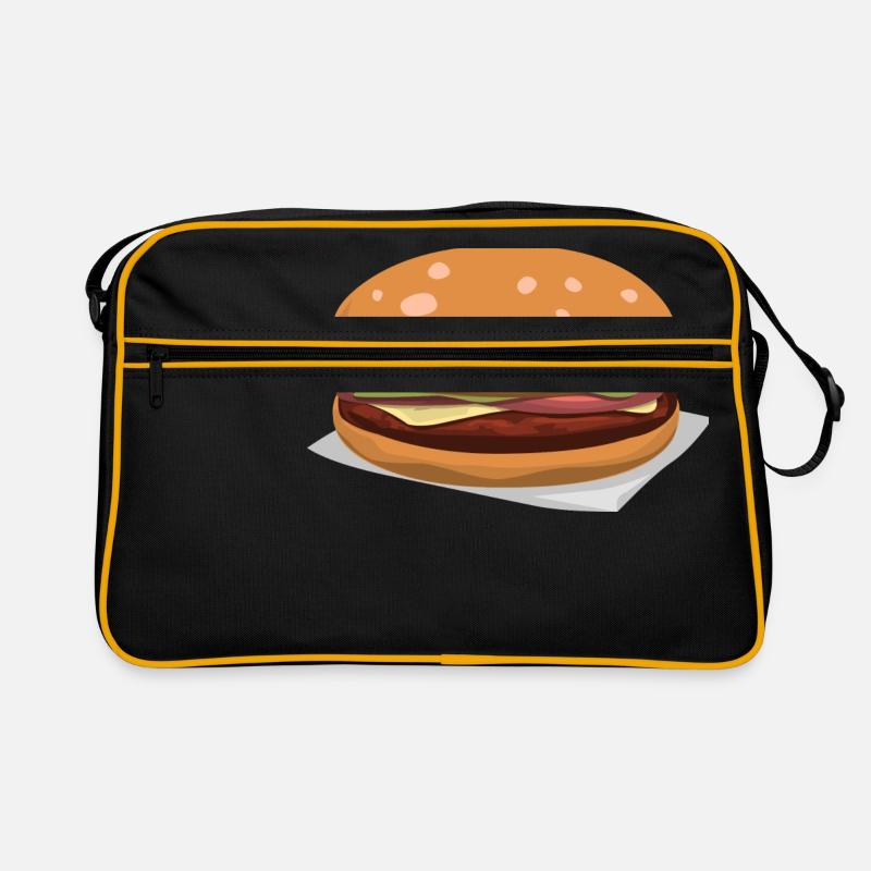 Leckerer Hamburger - Sac Retro - noir/or