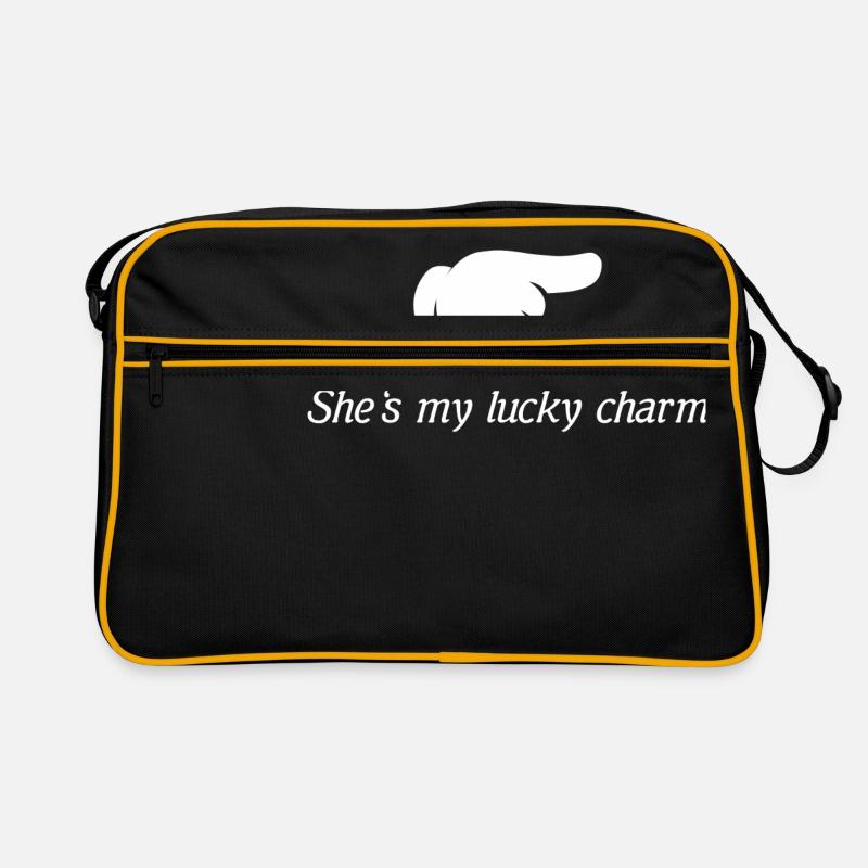 she is my lucky charm - Retro Tasche - Schwarz/Gold