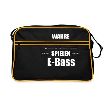 E-Bass Instrument Geschenk - Retro Tasche - Schwarz/Gold - Vorne
