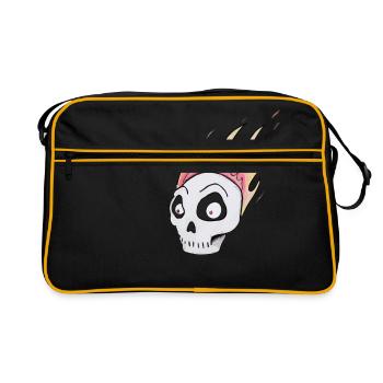 Burning skull1 - Retro Bag - black/gold - Front